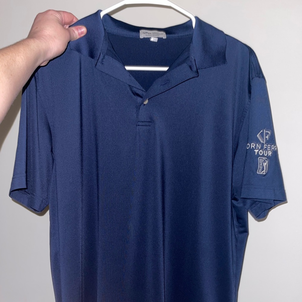 Peter Millar Korn Ferry Tour PGA navy polo - size medium